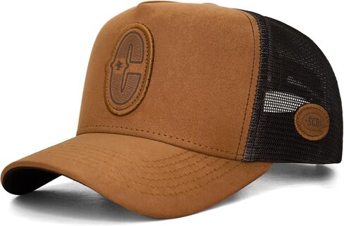 Sacudido's Cap | Alphabet Brown | Changes Color In The Heat | Trucker Cap Adjustable For Men Women (US, Alpha, One Size, Ocre - C) in Kuwait