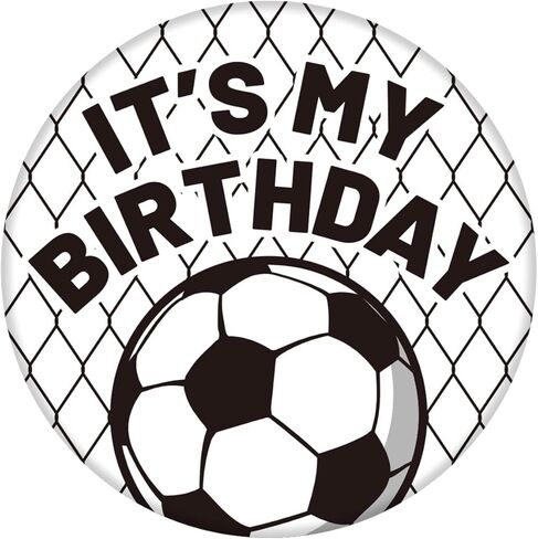 Soccer Its My Birthday Pin, 5.8cm/2.3in Football Theme Happy Birthday Button Badge for Men Women Kids Adults Celebration Party Decoration & Gift in Saudi Arabia