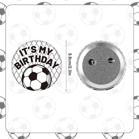 Soccer Its My Birthday Pin, 5.8cm/2.3in Football Theme Happy Birthday Button Badge for Men Women Kids Adults Celebration Party Decoration & Gift in Saudi Arabia