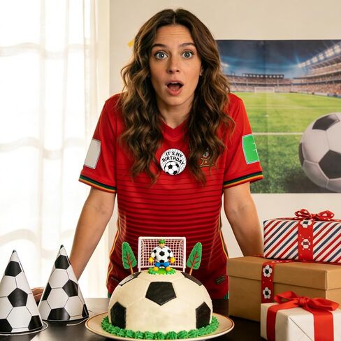 Soccer Its My Birthday Pin, 5.8cm/2.3in Football Theme Happy Birthday Button Badge for Men Women Kids Adults Celebration Party Decoration & Gift in Saudi Arabia