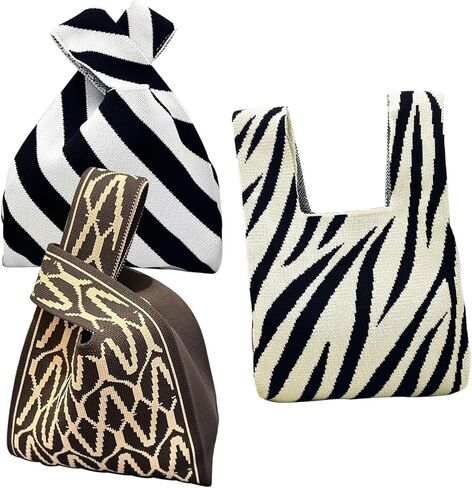 3 Pieces Women's Pocket Handbags Cute Knot Cufflinks Tote Bag, Suitable for all occasions in Kuwait