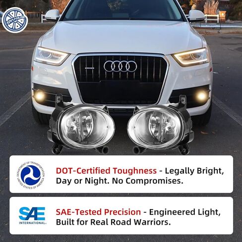 مصابيح الضباب SAE J583 لسيارة Audi A4/A5/A6/Q3/S5/S6 & VW CC 2008-2018 - مصابيح ضباب بديلة مباشرة مع تركيب OE (شفاف) in Kuwait