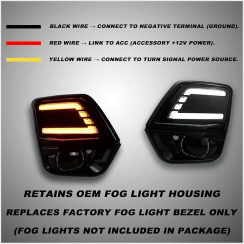 LED Front Bumper Light Kit for 2023-2024 Chevy Chevrolet Colorado Switchback White DRL Fog Lamps & Dynamic Amber Sequential Turn Signals | Direct Bolt-On OEM Replacement Bumper Trim (Pair) in Kuwait