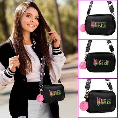 Wicked Crossbody Bag for Girls, Teens Faux Leather Shoulder Sling Messenger Bag Girls Travel Essentials Fanny Pack Purse Theater Gifts for Her in Saudi Arabia