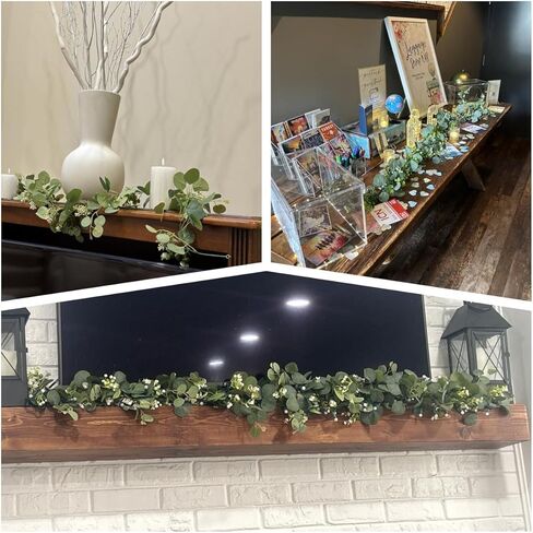 4Pcs Eucalyptus Garland, 6FT Green Garland with Flowers, Artificial Faux Greenery Vines for Wedding Party Table Centerpieces Runner Room Home Mantle Decor in Saudi Arabia