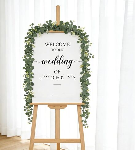 4Pcs Eucalyptus Garland, 6FT Green Garland with Flowers, Artificial Faux Greenery Vines for Wedding Party Table Centerpieces Runner Room Home Mantle Decor in Saudi Arabia