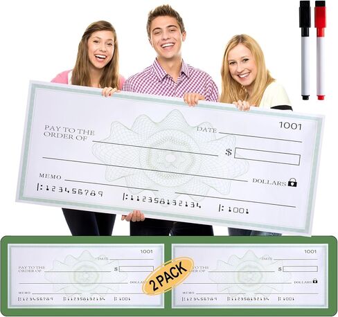 جائزة شيكات كبيرة الحجم كبيرة الحجم مقاس 38 * 16 بوصة للعروض التقديمية، فحص قابل لإعادة الاستخدام مع علامة (عبوتان) in Kuwait