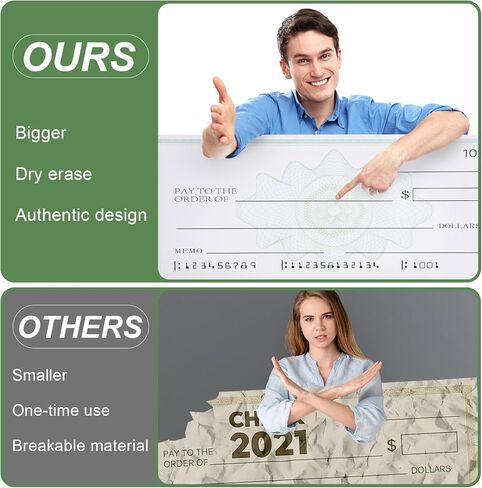 جائزة شيكات كبيرة الحجم كبيرة الحجم مقاس 38 * 16 بوصة للعروض التقديمية، فحص قابل لإعادة الاستخدام مع علامة (عبوتان) in Kuwait