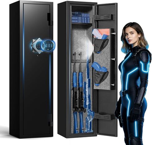 Marcree 5-8 Gun Safe, Gun Cabinets for Rifles and Shotguns, Gun Safes for Rifles and Pistols with Adjustable Racks & Pistol Storage, Quick Access Rifle Safes, No Assembly in Kuwait