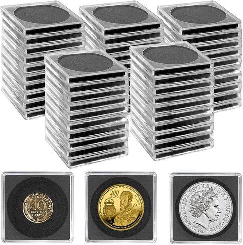 30 قطعة من حاملات العملات المعدنية بالدولار الفضي مع 5 أحجام جوانات قابلة للتعديل (20/25/30/35/40 مم)، حافظات شفافة للعملات المعدنية لهواة الجمع، لوازم جمع العملات المعدنية الواقية in Kuwait