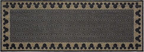 سجادة Gertmenian Mickey Mouse للأماكن الداخلية والخارجية، ديكور منزلي من Disney، سجادة منطقة مثالية للسطح والفناء وغرفة التشمس والمكتب وغرفة اللعب وغرفة المعيشة، عداء 2x6، حدود بنية ذهبية، 31308 in Kuwait