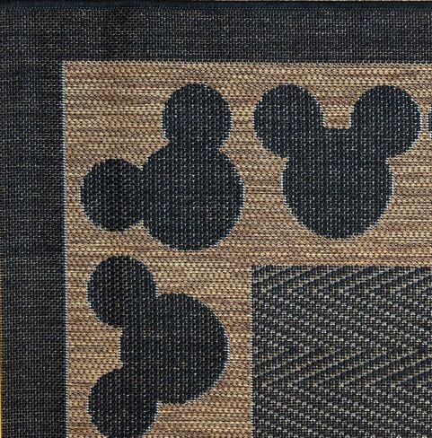 سجادة Gertmenian Mickey Mouse للأماكن الداخلية والخارجية، ديكور منزلي من Disney، سجادة منطقة مثالية للسطح والفناء وغرفة التشمس والمكتب وغرفة اللعب وغرفة المعيشة، عداء 2x6، حدود بنية ذهبية، 31308 in Kuwait