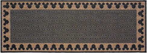 سجادة Gertmenian Mickey Mouse للأماكن الداخلية والخارجية، ديكور منزلي من Disney، سجادة منطقة مثالية للسطح والفناء وغرفة التشمس والمكتب وغرفة اللعب وغرفة المعيشة، عداء 2x6، حدود بنية ذهبية، 31308 in Kuwait