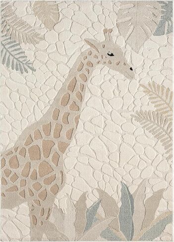 Town & Country Play Jungle Giraffe Kids Area Rug, Soft & Plush, Calming, Bedroom Rug, Nursery Decor, Playroom & Classroom Rugs, Beige/Multi, 7'10"x10’2" in Saudi Arabia