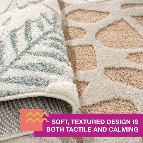 Town & Country Play Jungle Giraffe Kids Area Rug, Soft & Plush, Calming, Bedroom Rug, Nursery Decor, Playroom & Classroom Rugs, Beige/Multi, 7'10"x10’2" in Saudi Arabia