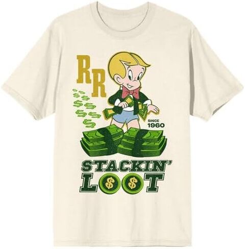 Bioworld Richie Rich World's Richest Boy Stackin' Loot Men's Sand Short Sleeve Tee in Saudi Arabia
