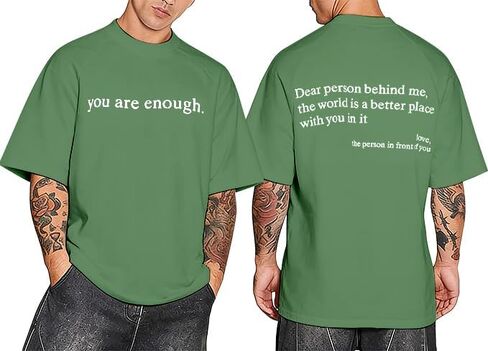 Dear Person Behind Me Shirt, You are Enough Oversized Shirts for Men Shirt, Inspirational Positive Tees Vintage Graphic Tops in Kuwait