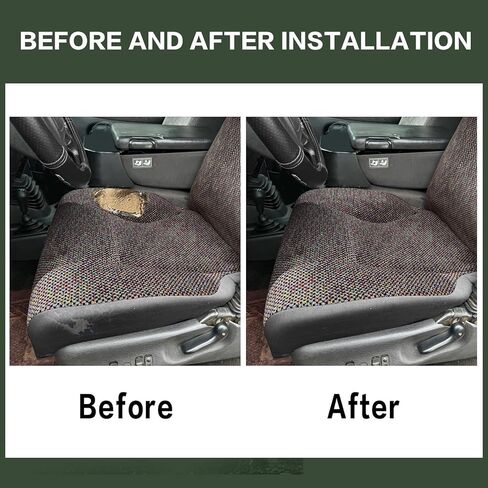 FZJDSD 5PCS Mist Gray Driver & Passenger Side Bottom & Top Lean Back Replacement Cloth Seat Covers and Driver Side Seat Foam Cushion Compatible with Dodge Ram 1500 2500 3500 1998 1999 2000 2001 2002 in Saudi Arabia