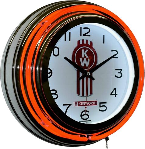 KW Kenworth Truck Red Double Neon Advertising Clock Wall Decor in Saudi Arabia