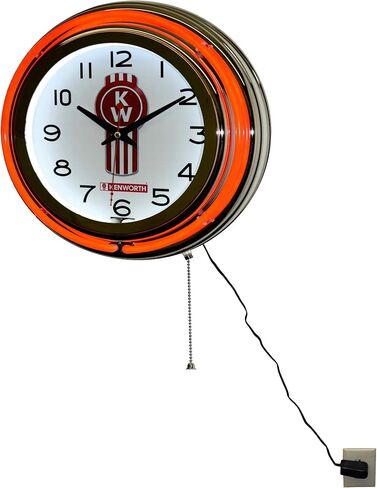 KW Kenworth Truck Red Double Neon Advertising Clock Wall Decor in Saudi Arabia