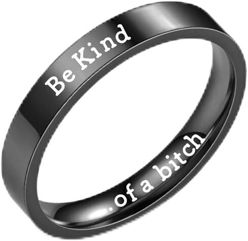 Atiptu Be Kind Of A Bitch Ring for Women Inspirational Friendship Ring Stackable Stainless Steel Engraved Band Ring Motivational Friendship Jewelry in Saudi Arabia