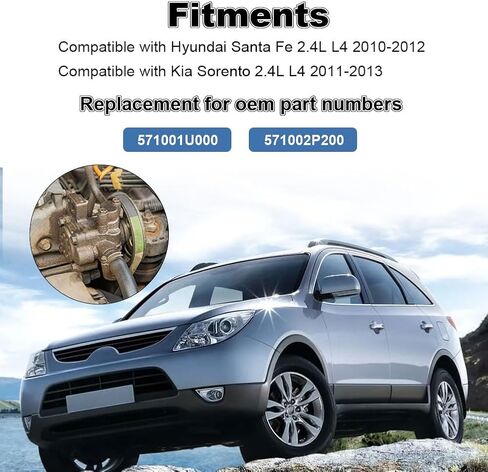 مضخة توجيه كهربائية مع بكرة متوافقة مع Hyundai Santa Fe 2.4L L4 2010 2011 2012، متوافقة مع Kia Sorento 2.4L L4 2011 2012 2013، بديل لـ 571001U000، 571002P200 in Saudi Arabia