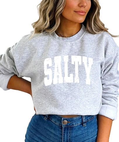 سويت شيرت Olive Loves Apple Salty للنساء والمراهقات والفتيات بلوفر صيفي للشاطئ in Saudi Arabia
