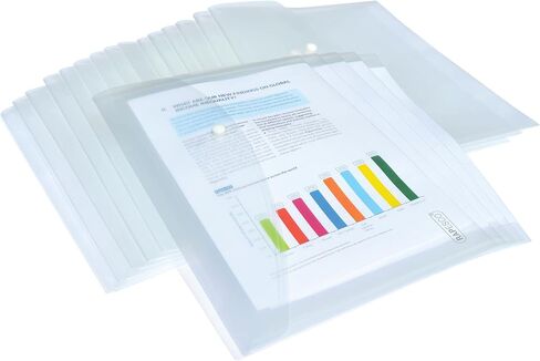 Rapesco 1496 Popper Wallets, A4+ / Foolscap, Clear Transparent, Pack of 20 in Kuwait