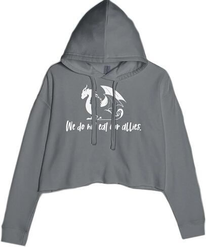 We Do Not Eat Our Allies Fourth Wing Basgiath Cropped Fleece Hoodie, Soft & Cozy, Trendy Fit in Saudi Arabia
