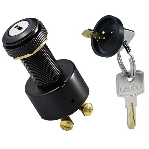 Ignition Switch with Key, 12V 10A 3-Position Universal Waterproof Keyed Ignition, Includes 2 Keys & Protective Rubber Boot, Compatible with Car Marine UTV ATV Tractor Ignition System Replacement in Saudi Arabia