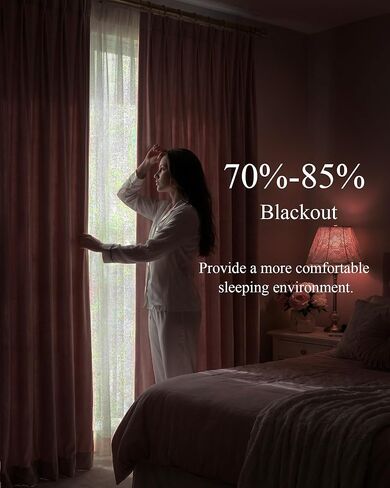 StangH Dusty Rose Pinch Pleated Curtains for Living Room, Romantic Velvet Window Drapes with Privacy Solid Thermal Insulated Elegant Home Decor for Sliding Door, W40 x L84, 2 Panels in Kuwait