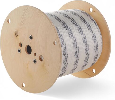 شريط سحب قياس القناة ESK Packaging® - 1/2 بوصة × 500 قدم - 1250#، بكرة خشبية، شريط سحب بوليستر منخفض التمدد، مشحم مسبقًا | علامة القدم | قناة تحت الأرض وسلسلة سحب الأسلاك in Kuwait