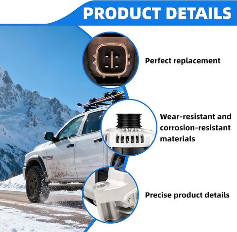 13980 Alternator Compatible with Acura CSX 2006-2008, Acura TSX 2004-2008, Honda Element 2003-2009, Accord 2003-2007, Automotive Replacement Alternators CSC29, 1042104732 in Kuwait