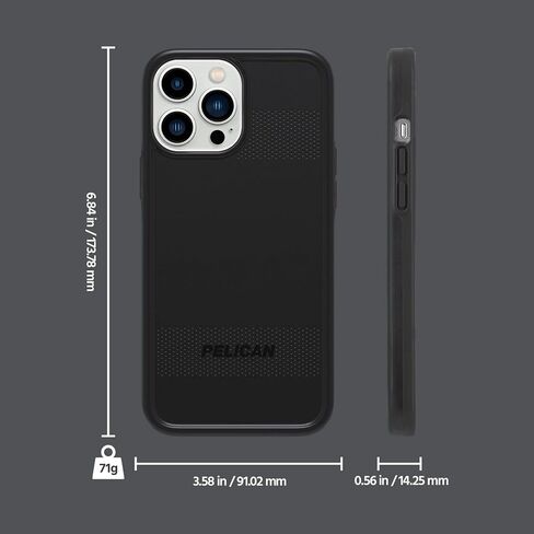 سلسلة Pelican Voyager - غطاء حماية MAGSAFE عالي التحمل لهاتف IPhone 13 Pro Max مع حافظة بمشبك حزام - حماية من السقوط بطول 18 قدمًا - حافظة 6.7 بوصات، أسود in Saudi Arabia