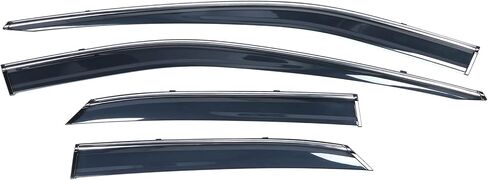 Window Visor Compatible with 2016-2022 Lexus RX350 RX450h, Injection Polycarbonate with Chrome Trim Air Deflector Rain Guard Shade by IKON MOTORSPORTS, 2017 2018 2019 2020 2021 in Saudi Arabia