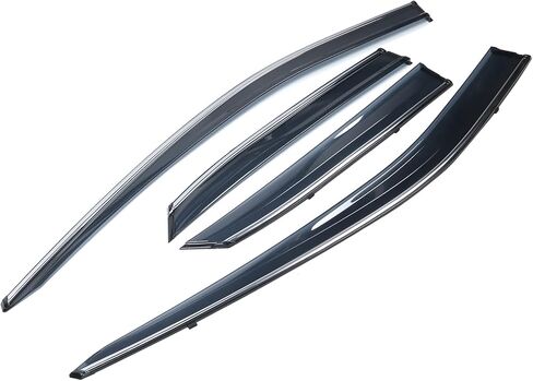 Window Visor Compatible with 2016-2022 Lexus RX350 RX450h, Injection Polycarbonate with Chrome Trim Air Deflector Rain Guard Shade by IKON MOTORSPORTS, 2017 2018 2019 2020 2021 in Saudi Arabia