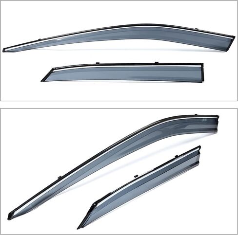Window Visor Compatible with 2016-2022 Lexus RX350 RX450h, Injection Polycarbonate with Chrome Trim Air Deflector Rain Guard Shade by IKON MOTORSPORTS, 2017 2018 2019 2020 2021 in Saudi Arabia