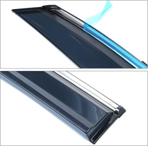 Window Visor Compatible with 2016-2022 Lexus RX350 RX450h, Injection Polycarbonate with Chrome Trim Air Deflector Rain Guard Shade by IKON MOTORSPORTS, 2017 2018 2019 2020 2021 in Saudi Arabia