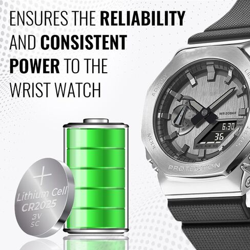 Rome Tech Wrist Watch CR2025 Batteries Replacement Compatible with CASIO G-Shock G9000MS-1 GBA900-1A GBD800-1 GBD800-1B GGB100-1A GGB100-1A3 GGB100-1B GMDB800-1 - CR 2025 Batteries for Wrist Watches in Saudi Arabia