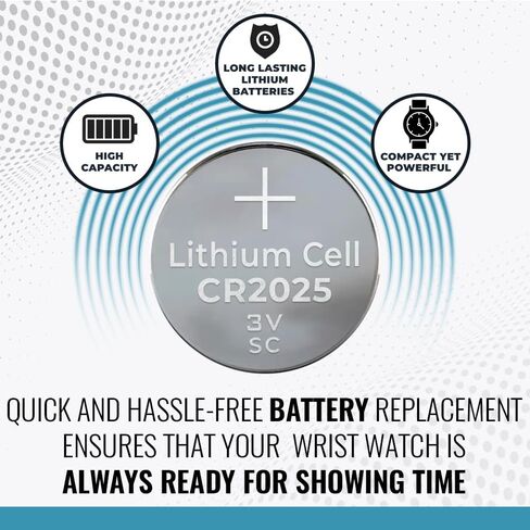 Rome Tech Wrist Watch CR2025 Batteries Replacement Compatible with CASIO G-Shock G9000MS-1 GBA900-1A GBD800-1 GBD800-1B GGB100-1A GGB100-1A3 GGB100-1B GMDB800-1 - CR 2025 Batteries for Wrist Watches in Saudi Arabia