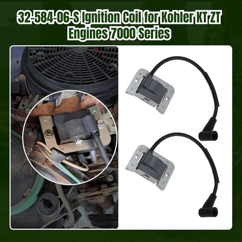 2Pcs 32-584-06-S Ignition Coil with Valve Cover Gaskets for Kohler KT ZT Engines for 7000 Series Engine with Stamped Steel Valve Cover in Kuwait