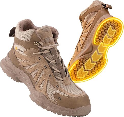 Oil Slip Resistant & Breathable Safety Shoes with Kevlar Anti-Puncture, Steel Toe Work Boots for Men and Women, Lightweight Leather Fabric Upper for Construction, Industrial, Outdoor Work ﻿ in Saudi Arabia