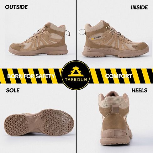 Oil Slip Resistant & Breathable Safety Shoes with Kevlar Anti-Puncture, Steel Toe Work Boots for Men and Women, Lightweight Leather Fabric Upper for Construction, Industrial, Outdoor Work ﻿ in Saudi Arabia
