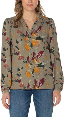 Well Worn Ladies' Long Sleeve Button Front Blouse in Saudi Arabia