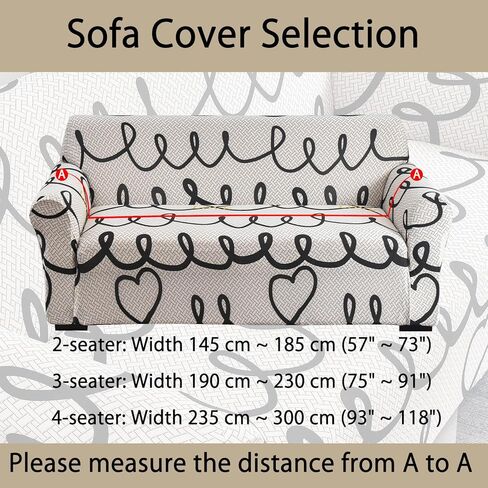 Sofa Cover for Living Room Modern Printed Washable Couch Slipcovers Stretch Furniture Protector Large Size Universal(Plaid Love,3 Seater/Large 2 Seater) in Saudi Arabia