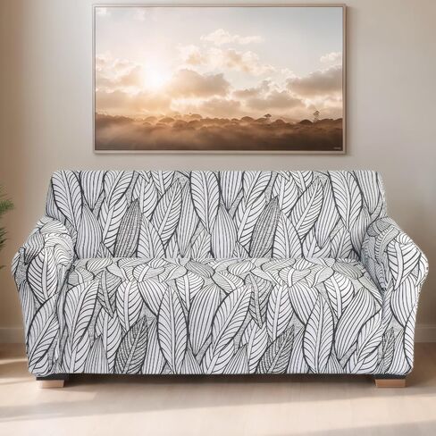 Sofa Cover for Living Room Modern Printed Washable Couch Slipcovers Stretch Furniture Protector Large Size Universal(Plaid Love,3 Seater/Large 2 Seater) in Saudi Arabia