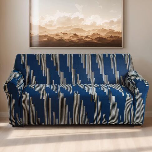 Sofa Cover for Living Room Modern Printed Washable Couch Slipcovers Stretch Furniture Protector Large Size Universal(Plaid Love,3 Seater/Large 2 Seater) in Saudi Arabia