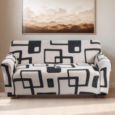 Sofa Cover for Living Room Modern Printed Washable Couch Slipcovers Stretch Furniture Protector Large Size Universal(Plaid Love,3 Seater/Large 2 Seater) in Saudi Arabia