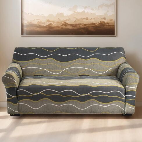 Sofa Cover for Living Room Modern Printed Washable Couch Slipcovers Stretch Furniture Protector Large Size Universal(Plaid Love,3 Seater/Large 2 Seater) in Saudi Arabia