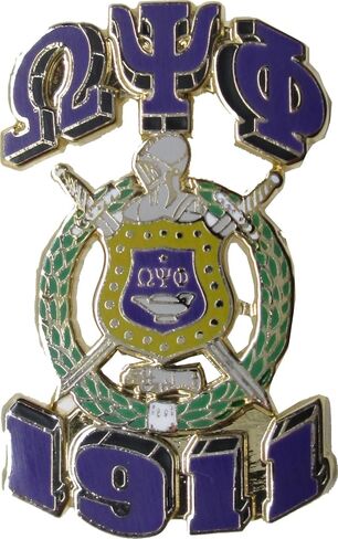 Omega Psi/Ψ Phi 3D Shield Lapel Pin [Gold - 1.25"T] - ID#150614 in Kuwait